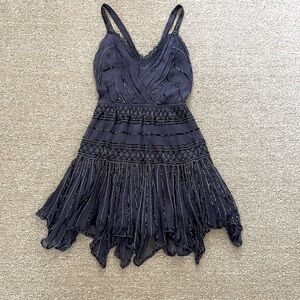 Free People Sequence Dress Navy Blue